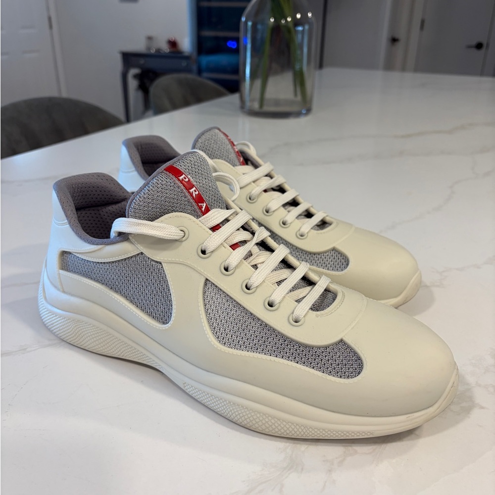 Prada Cream rubber Americas Cup sneakers US13
